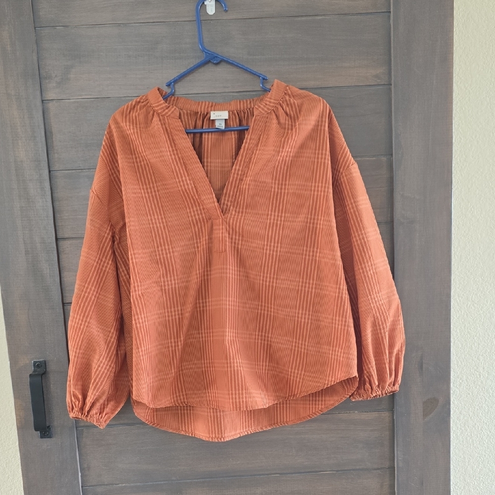 a new day Terracotta V-Neck Blouse